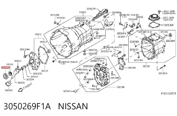 Łożysko wyciskowe sprzęgła 3050269F1A Nissan/Infiniti