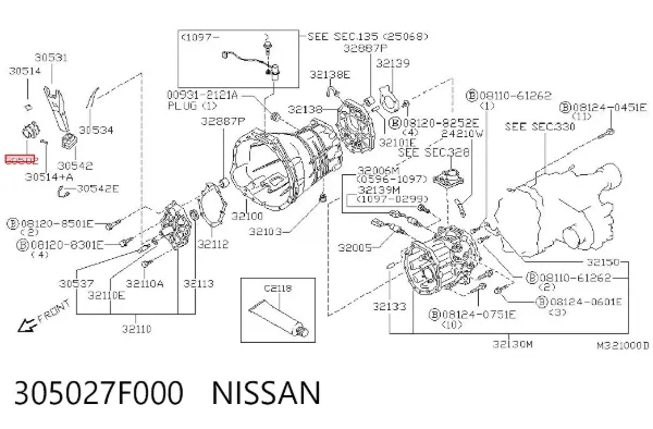 Łożysko wyciskowe sprzęgła 305027F000 Nissan/Infiniti