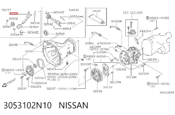 Widełki sprzęgła 3053102N10 Nissan/Infiniti