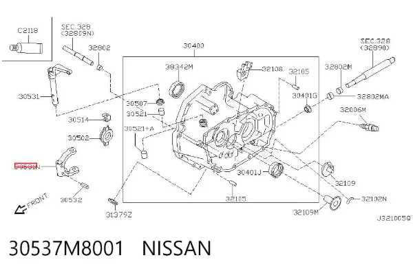 Widełki sprzęgła 30537M8001 Nissan/Infiniti