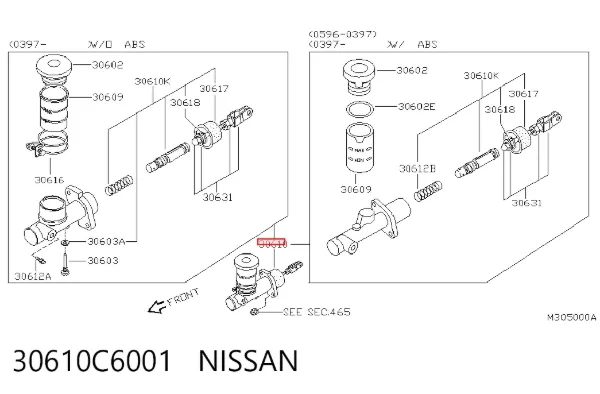 Cylinder sprzęgła główny 30610C6001 Nissan/Infiniti