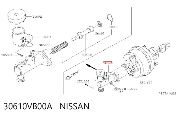 Cylinder sprzęgła główny 30610VB00A Nissan/Infiniti