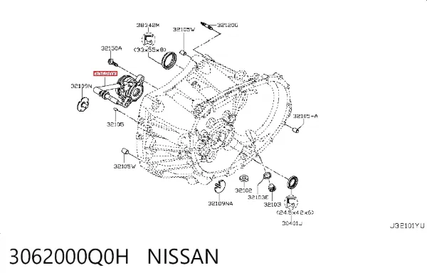 Cylinder roboczy sprzęgła (wysprzęglik) w komplecie z łożyskiem wyciskowym 3062000Q0H Nissan/Infiniti