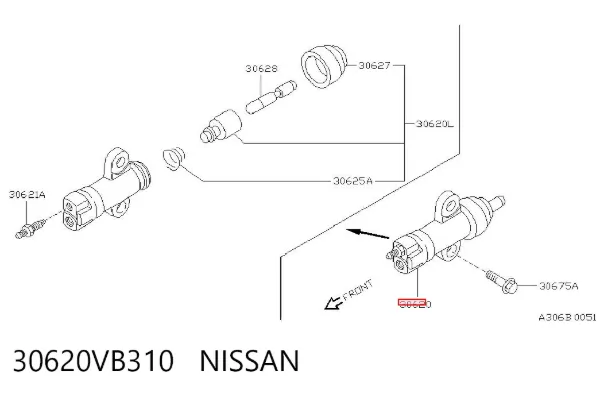 Cylinder roboczy sprzęgła 30620VB310 Nissan/Infiniti