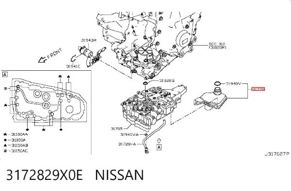 Filtr automatycznej skrzyni biegów 3172829X0E Nissan/Infiniti