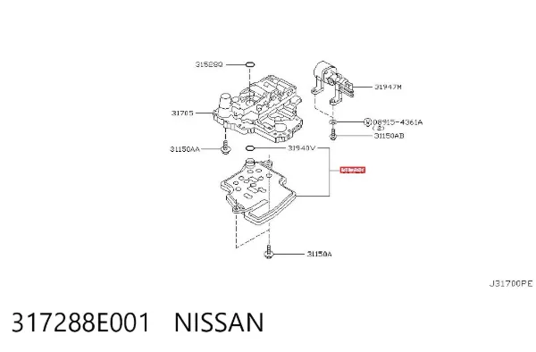 Filtr automatycznej skrzyni biegów 317288E001 Nissan/Infiniti