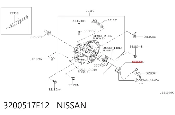 Czujnik włączania światła cofania 3200517E12 Nissan/Infiniti