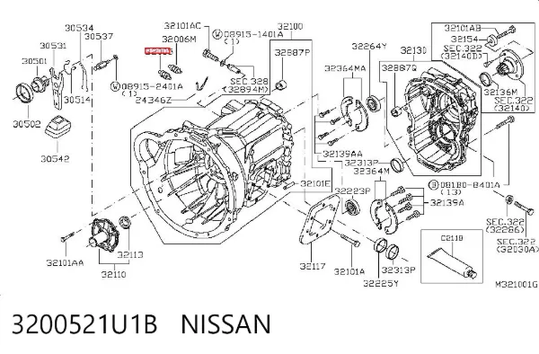 Czujnik włączania światła cofania 3200521U1B Nissan/Infiniti