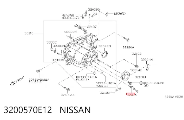 Czujnik włączania światła cofania 3200570E12 Nissan/Infiniti
