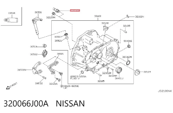 Czujnik włączania światła cofania 320066J00A Nissan/Infiniti