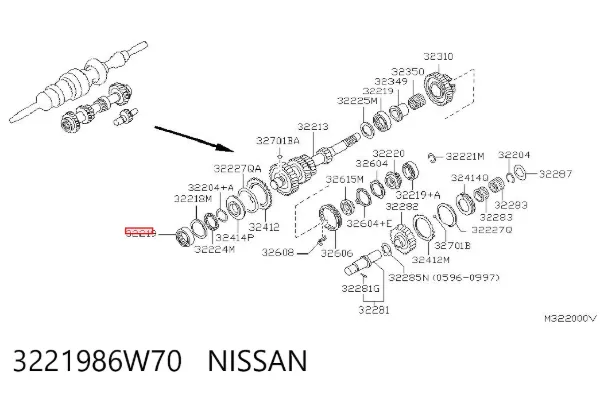 Łożysko skrzyni biegów 3221986W70 Nissan/Infiniti