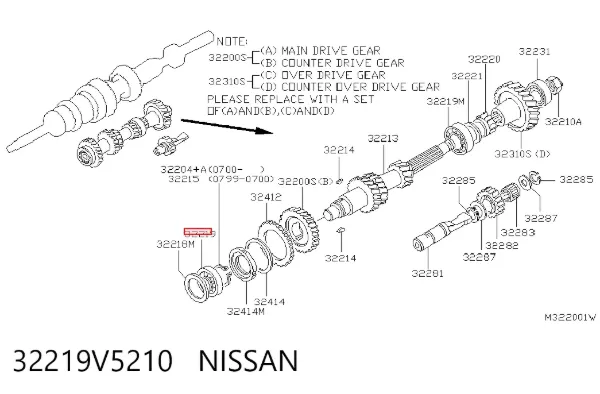 Łożysko skrzyni biegów 32219V5210 Nissan/Infiniti