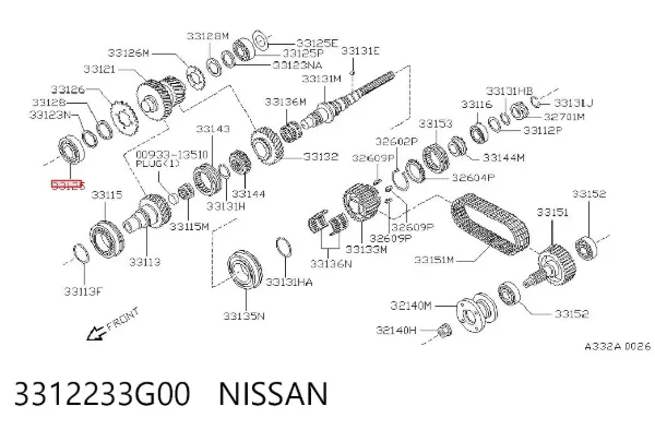 Łożysko skrzyni biegów 3312233G00 Nissan/Infiniti