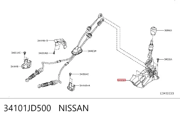 Mechanizm zmiany biegów (cięgno) Nissan X-Trail T31