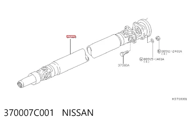 Wał Cardana tylny, kompletny 370007C001 Nissan/Infiniti