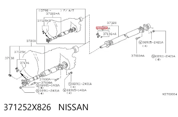 Krzyżak wału Carnada przedniego 371252X826 Nissan/Infiniti