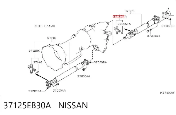 Krzyżak wału Cardana tylnego 37125EB30A Nissan/Infiniti