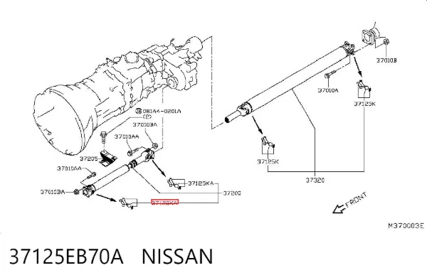 Krzyżak wału Cardana tylnego 37125EB70A Nissan/Infiniti