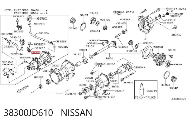 Reduktor mostu tylnego Nissan Qashqai I
