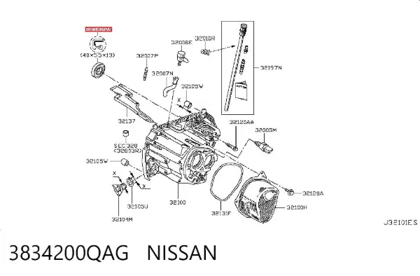 Uszczelniacz półosi mostu przedniego 3834200QAG Nissan/Infiniti