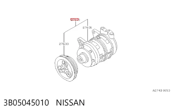 Sprężarka klimatyzacji 3B05045010 Nissan/Infiniti