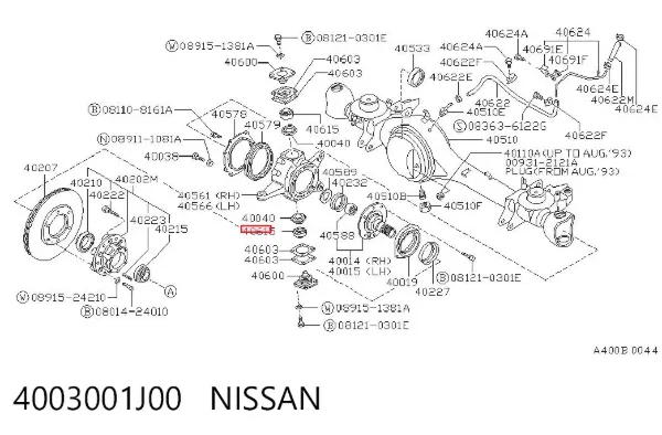 Łożysko czopu przedniego 4003001J00 Nissan/Infiniti