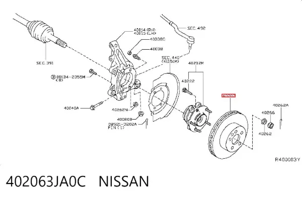 Tarcza hamulcowa przednia 402063JA0C Nissan/Infiniti