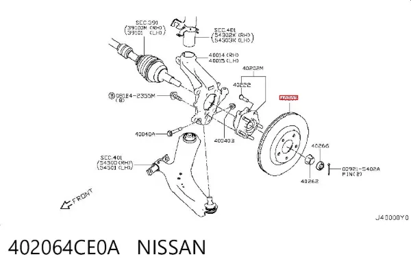 Tarcza hamulcowa przednia 402064CE0A Nissan/Infiniti