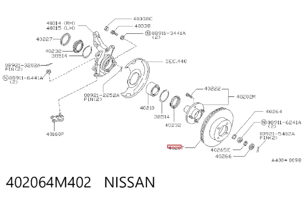Tarcza hamulcowa przednia 402064M402 Nissan/Infiniti
