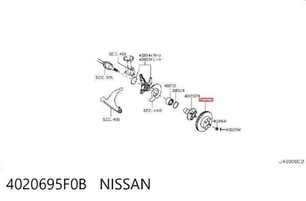 Tarcza hamulcowa przednia 4020695F0B Nissan/Infiniti