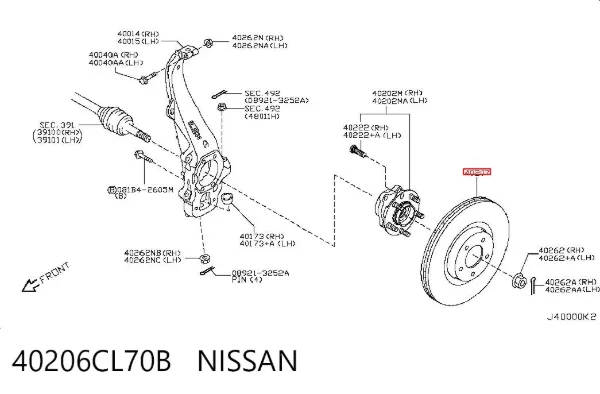 Tarcza hamulcowa przednia 40206CL70B Nissan/Infiniti