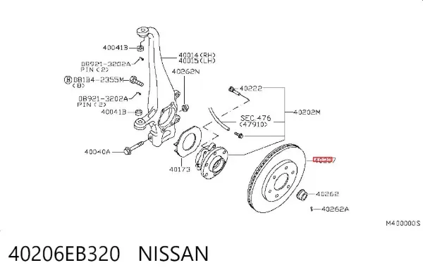 Tarcza hamulcowa przednia 40206EB320 Nissan/Infiniti