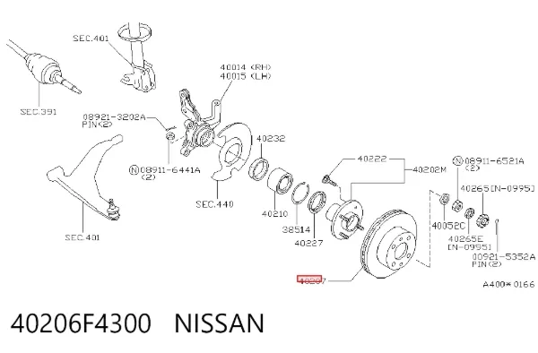 Tarcza hamulcowa przednia 40206F4300 Nissan/Infiniti