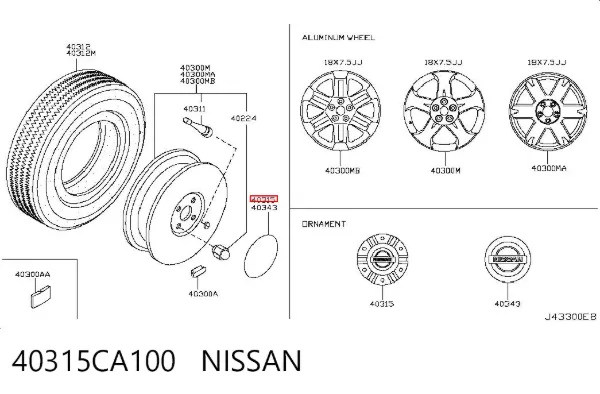 Kołpak do obręczy koła 40315CA100 Nissan/Infiniti