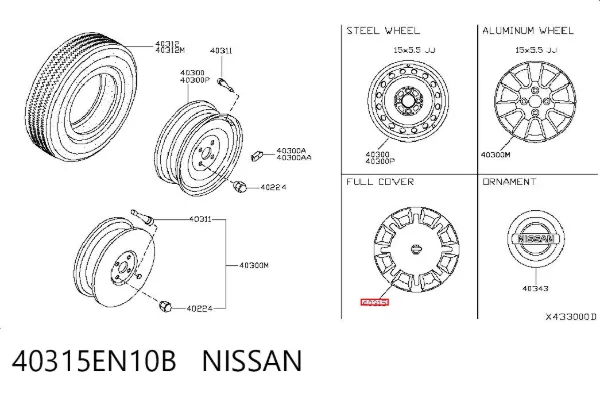 Kołpak do obręczy koła Nissan Tiida ASIA