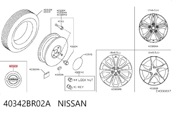 Kołpak do obręczy koła Nissan Rogue T32U