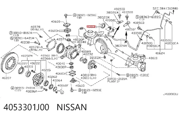 Uszczelniacz półosi mostu przedniego 4053301J00 Nissan/Infiniti