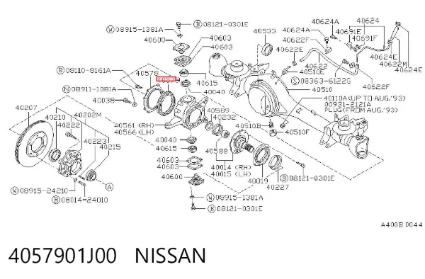 Uszczelniacz zwrotnicy przedniej 4057901J00 Nissan/Infiniti