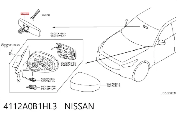 Lusterko wewnętrzne Nissan LEAF I