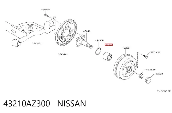 Lożysko piasty tylnej 43210AZ300 Nissan/Infiniti