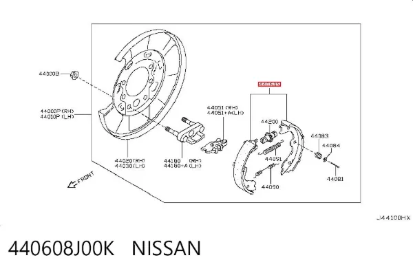 Klocki hamulca ręcznego 440608J00K Nissan/Infiniti
