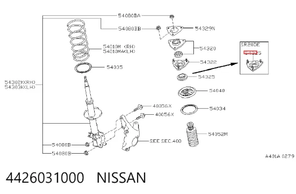 Łożysko podporowe amortyzatora przedniego 4426031000 Nissan/Infiniti