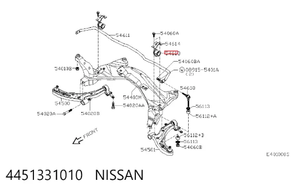 Tuleja stabilizatora przedniego 4451331010 Nissan/Infiniti