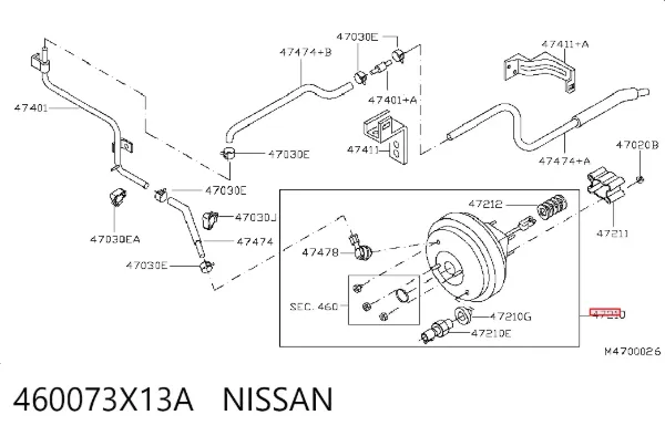 Wzmacniacz próżniowy hamulców Nissan Navara NP300 III