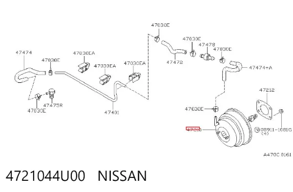 Wzmacniacz próżniowy hamulców Nissan Maxima A32