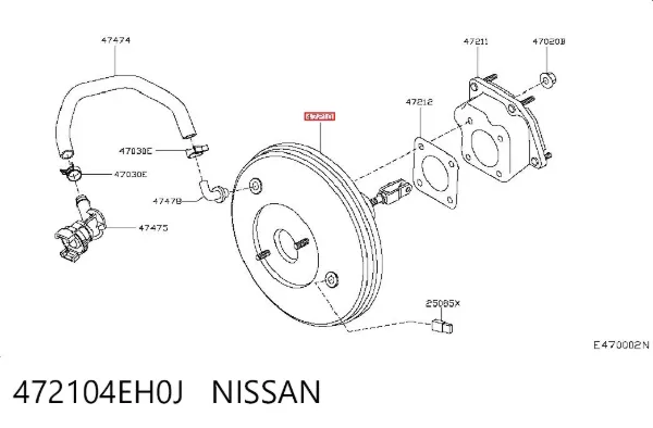 Wzmacniacz próżniowy hamulców Nissan Qashqai II