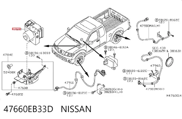 Sterownik ABS  hydrauliczny 47660EB33D Nissan/Infiniti