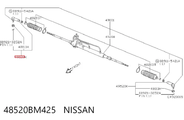 Końcówka drążka kierowniczego zewnętrzna 48520BM425 Nissan/Infiniti