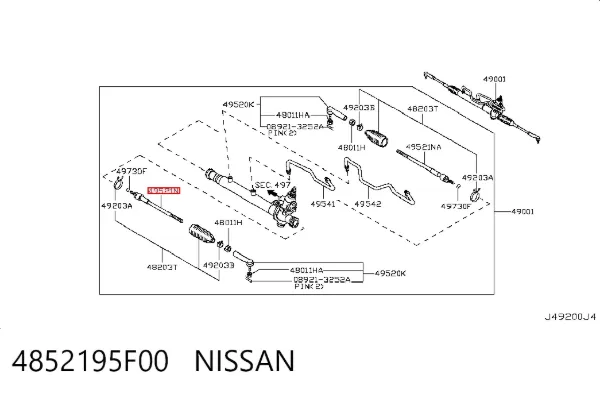 Drążek kierowniczy 4852195F00 Nissan/Infiniti
