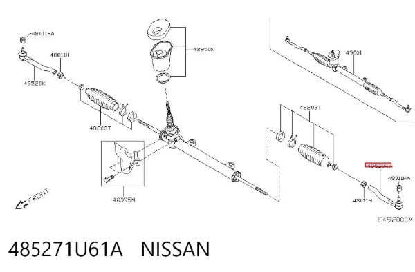 Końcówka drążka kierowniczego zewnętrzna 485271U61A Nissan/Infiniti